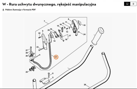 Linka gazu i Przewód STIHL FS120 FS120 2-MIX FS250 oryginał 4134 180 1113