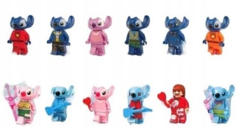 Stich Lilo Klocki MINI FIGURKI 12SZT + AKCESORIA ZESTAW LUDZIKI DLA DZIECI